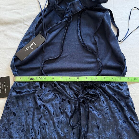 Lulu’s Blue Velvet Maxi Dress with Tie Waist - Picture 8 of 13